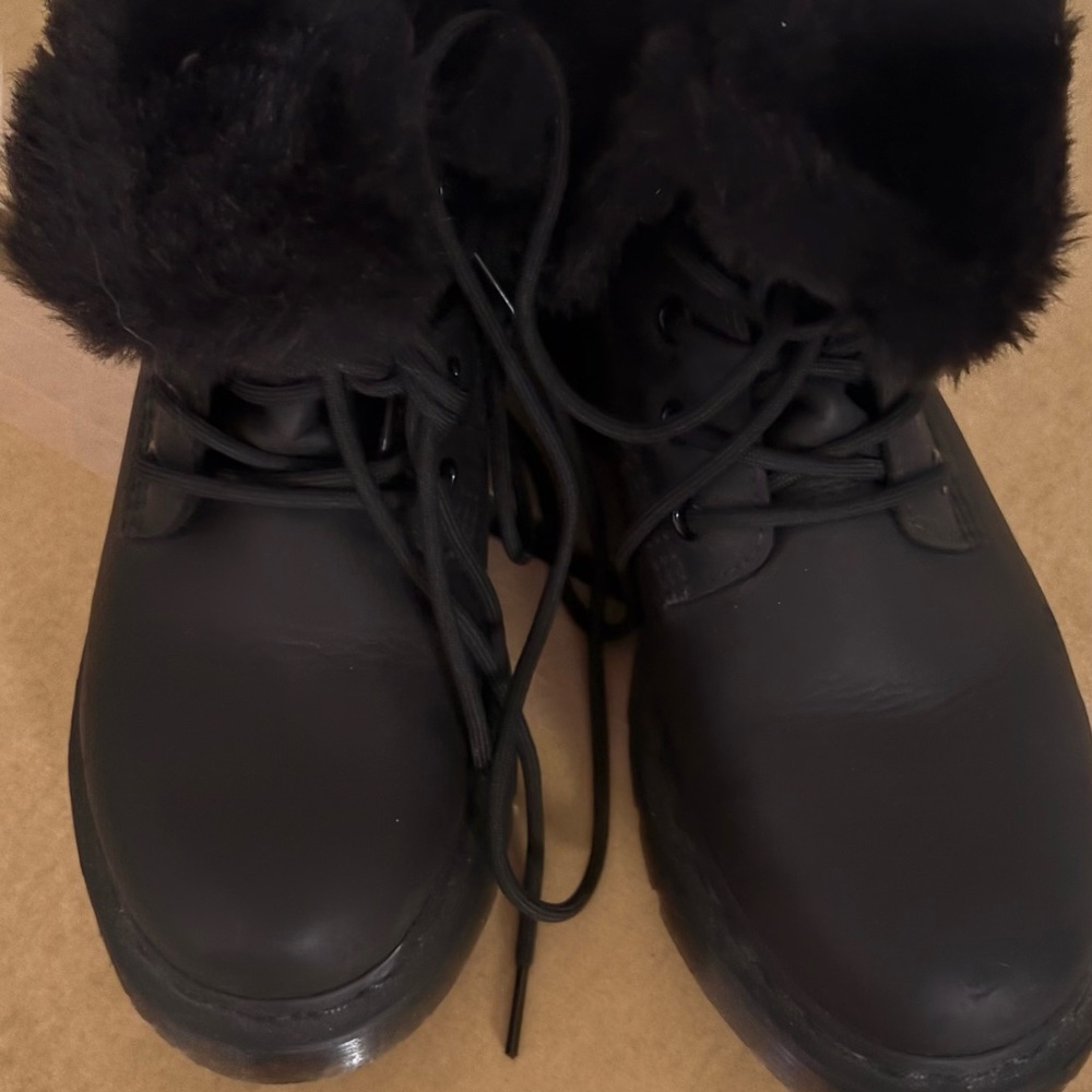 Dr. Martens Black Winter Boots with Fur Lining